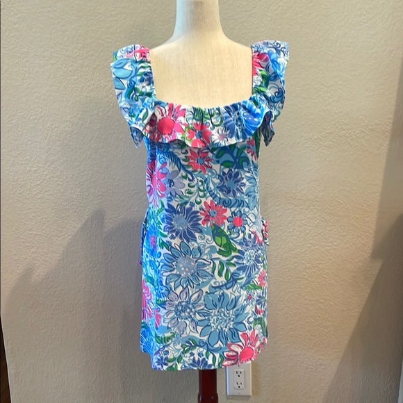 Lilly Pulitzer Dresses & Skirts - Vibrant NWT Floral Ruffle Sleeve Skort jumper by LILLY PULITZER Sz 8